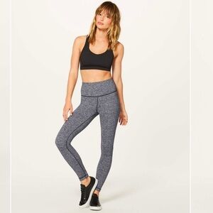 Lululemon Wunder Under Hi-Rise 7/8 Tight *25" Heathered Black leggings size 6